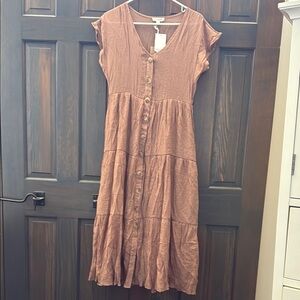 Women's Button-Down tarnish  Brown Dress size medium NWT